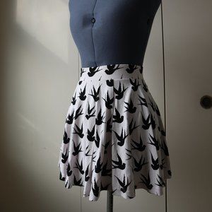 H&M Bird Patterned Circle Skirt